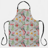 Tablier Éléments de Noël d'aquarelle (Recto)