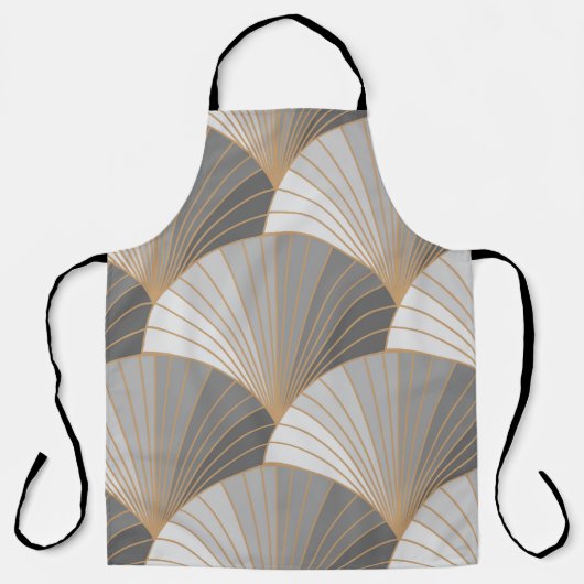 Tablier Éléments gris avec contour doré. motif sans soudur (Recto)