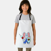 Tablier Eléphant à la vaccination avec seringue (Insitu)