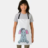 Tablier Eléphant au coucher avec casquette de nuit (Insitu)