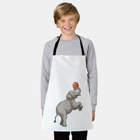 Tablier Elephant avec basket-ball (Porté)