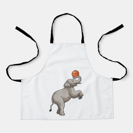 Tablier Elephant avec basket-ball (Recto)