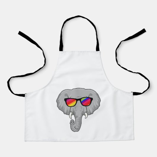 Tablier Eléphant avec lunettes de soleil (Recto)