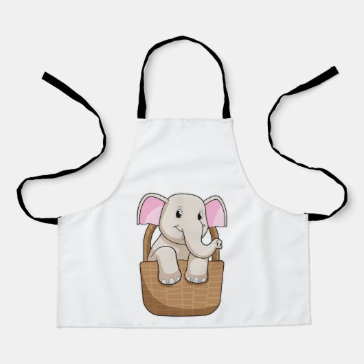 Tablier Eléphant avec panier (Recto)