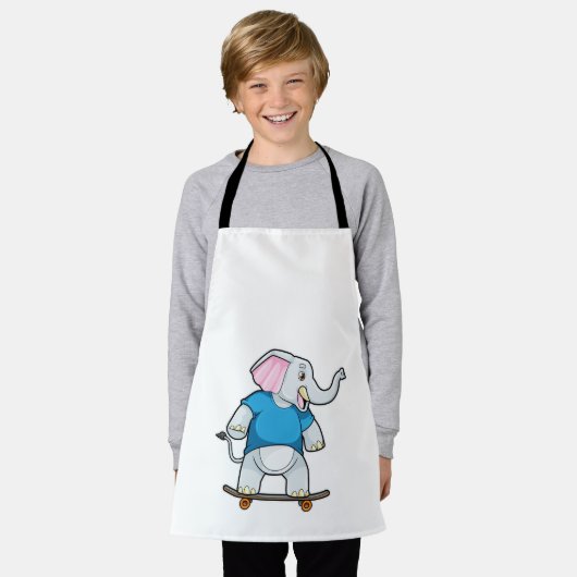 Tablier Elephant comme patineur avec skateboard (Porté)