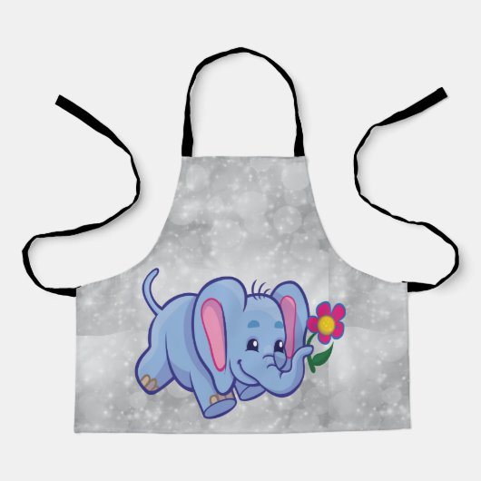 Tablier Éléphant de dessin animé mignon (Recto)