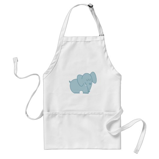 Tablier Eléphant doux (bleu) (Devant)