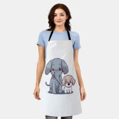 Tablier Eléphant mignon et chien (Porté)