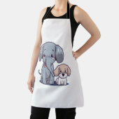 Tablier Eléphant mignon et chien (Insitu)