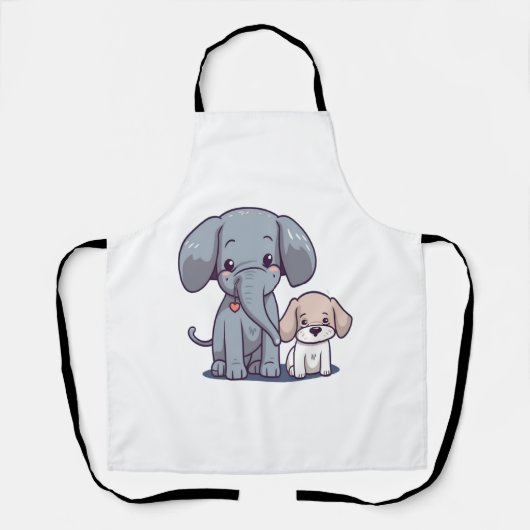 Tablier Eléphant mignon et chien (Recto)