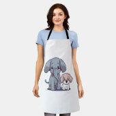 Tablier Eléphant mignon et chien (Porté)