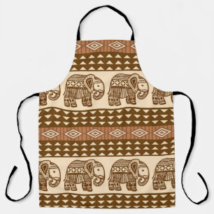 Tablier Eléphants ethniques Motif Vintage géométrique