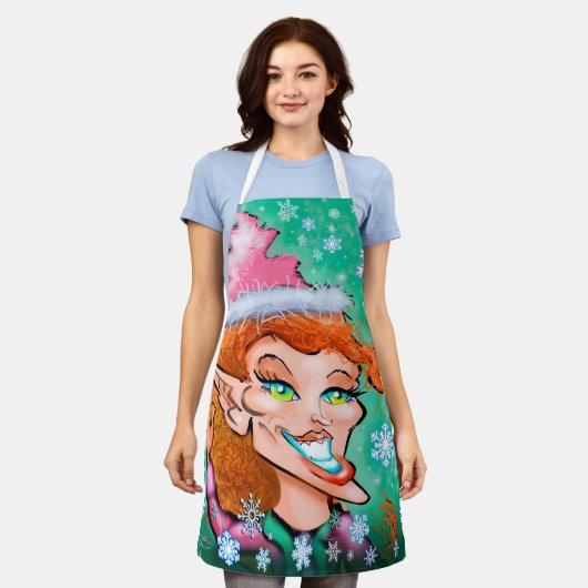 Tablier Elf Apron de Noël (Porté)