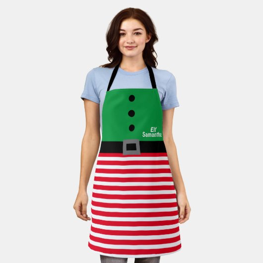 Tablier Elf Apron de Noël (Porté)