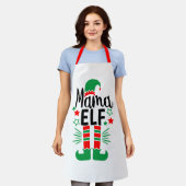 Tablier Elf Family Fun | Elf de Mama rouge et vert (Porté)