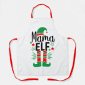 Tablier Elf Family Fun | Elf de Mama rouge et vert (Recto)