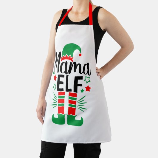 Tablier Elf Family Fun | Elf de Mama rouge et vert (Insitu)