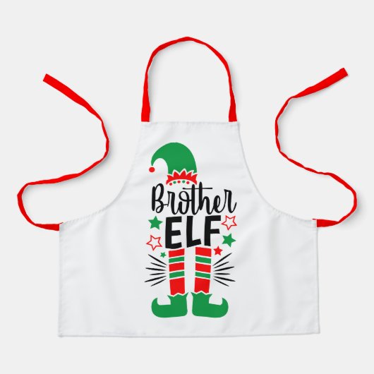 Tablier Elf Family Fun | Elf Frère Rouge et Vert (Recto)