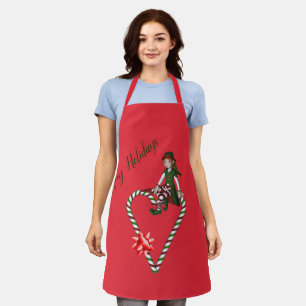 Tablier Elf Sucre de canne Coeur mignon Noël