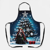 Tablier Elfe de Noël avec Kitten. (Recto)