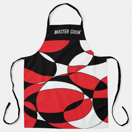 Tablier Elliptiques noires, blanches et rouges (Recto)