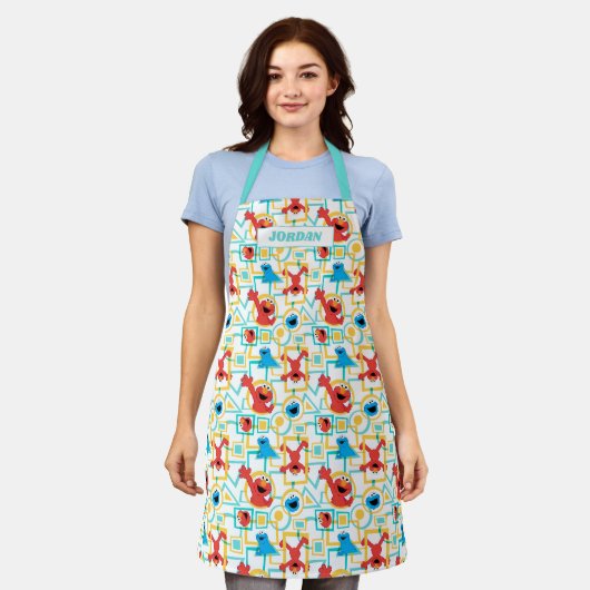 Tablier Elmo & Cookie Monster Fun Shapes Motif (Porté)