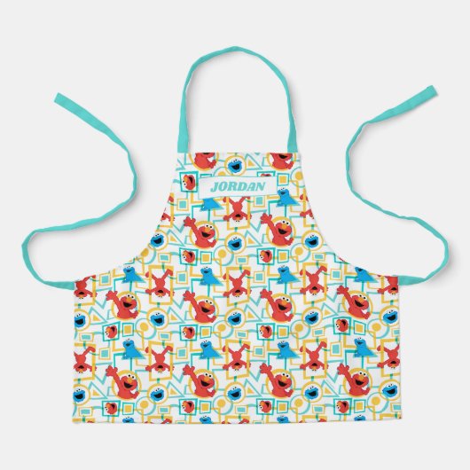 Tablier Elmo & Cookie Monster Fun Shapes Motif (Recto)