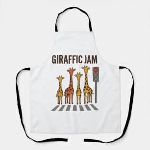Tablier Embouteillage giraffic Drôle de girafe traversant