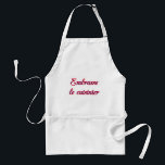 Tablier Embrasse Le Cuisinier<br><div class="desc">Si vous aimez la nourriture, vous devez embrasser le cuisinier ! Les couleurs correspondent au drapeau français.</div>