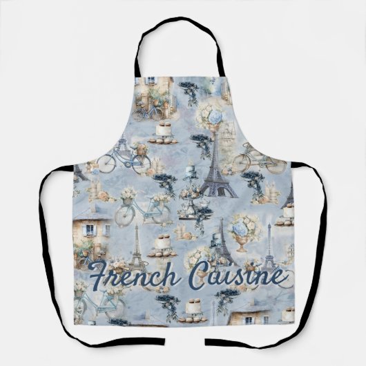 Tablier Embrassez le pays français en bleu pâle raffiné (Recto)