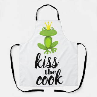 Tablier Embrassez le Prince Grenouille Vert Cuisine Couron