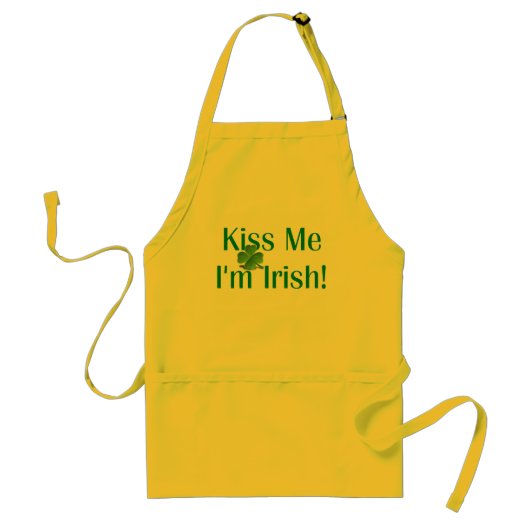 Tablier Embrassez-moi que je suis shamrock irlandais (Devant)