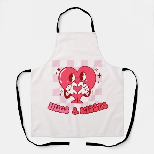 Tablier Embrous et baisers | Aimer le coeur rose mignon (Recto)