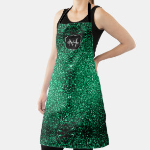 Tablier Emerald Green fausse parties scintillant scintille