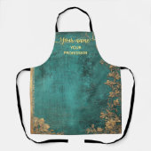 Tablier  Emerald Green Gold Your name & Profession (Recto)