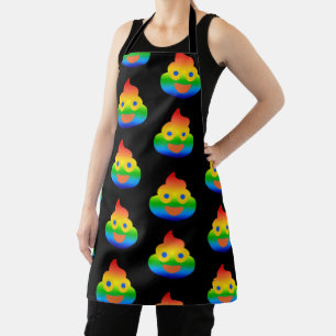 Tablier Emoji Caca Drôle Arc-en-ciel Couleur Visage Souria