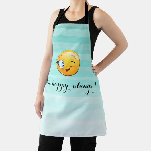Tablier Emoji en tête-à-tête heureux toujours Apron (Insitu)