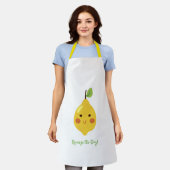Tablier Émoticône de citron punny Squeeze the Day (Porté)