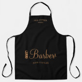 Tablier Employé du salon de coiffure personnalisé noir et  (Recto)