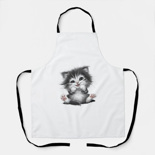 Tablier empreinte d'art de chat amusant (Recto)