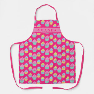 Tablier Empreinte de cupcake rose cuite à pâtisserie de