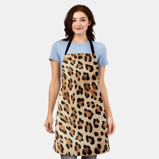 Tablier Empreinte de léopard blanc Brown (Porté)