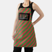 Tablier Empreinte de léopard de Noël moderne Red Green Str (Insitu)