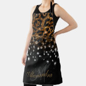 Tablier Empreinte de léopard d'étincelle noir et or (Insitu)