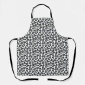Tablier empreinte de léopard en noir et blanc avec gris / (Recto)