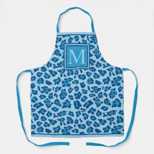 Tablier Empreinte de léopard Foncé Et Bleu Clair Personnal