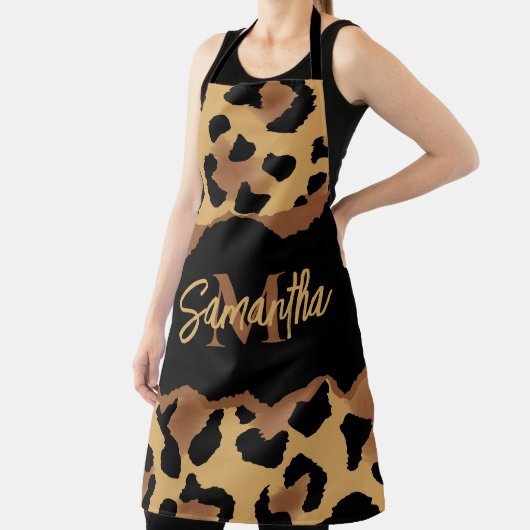 Tablier Empreinte de léopard Monogramme mignon (Insitu)