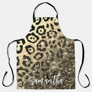 Tablier Empreinte de léopard Parties scintillant d'or