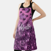 Tablier Empreinte de léopard Parties scintillant violet (Insitu)