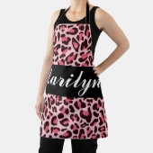 Tablier Empreinte de léopard rose Personnalisé Retro tenda (Insitu)
